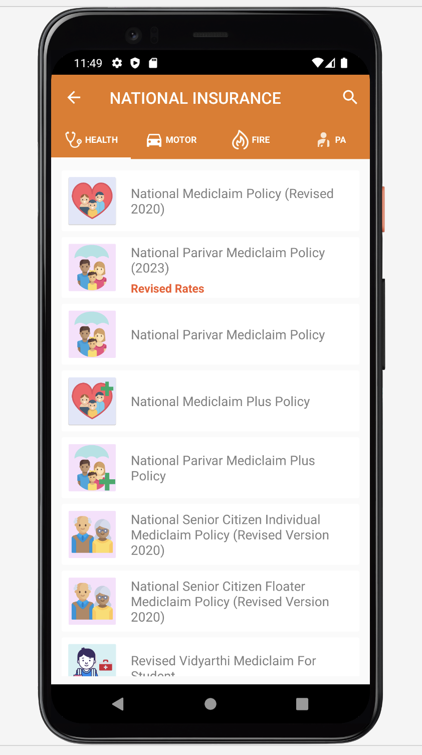 Policy List - National Insurance Company